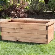 Large Redwood Garden Plant Trough Container by Woven Wood 80cm Redwood Trough